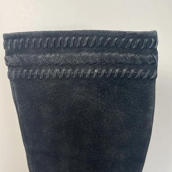 UGG Australian Rosabella Black Suede Leather Heeled Boots Women's Size 6 - Picture 5 of 10